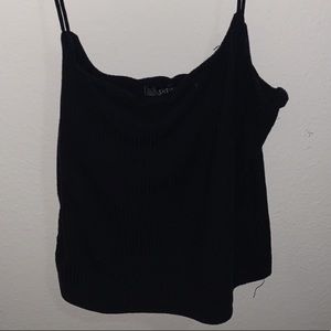 Black ripped semi cropped tank